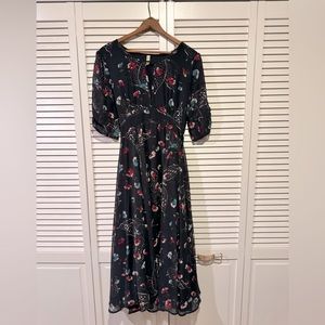 Free People Navy Floral Maxi